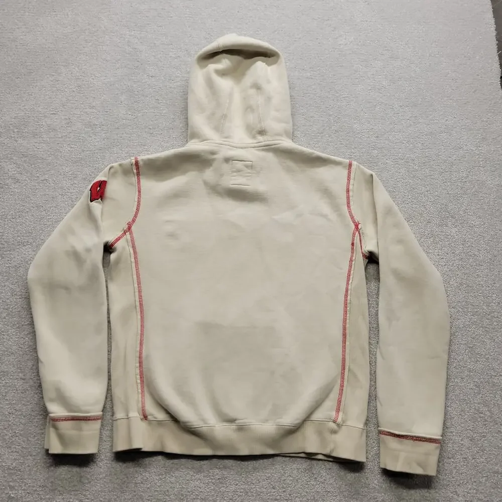 Wisconsin Badgers Hoodie Womens XL Colosseum Cream Embroidered NCAA Sweatshirt